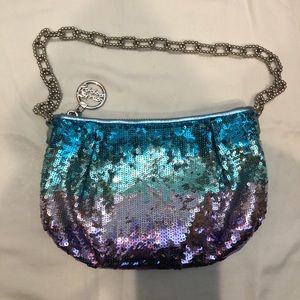 Coach Poppy mermaid blue/purple sequin bag
